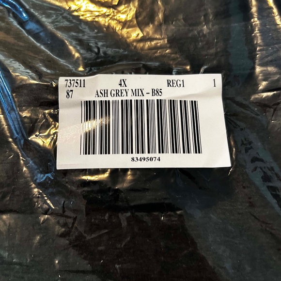 NEW PHOTOS! LEGGINGS, FLAT WAISTBAND, ASH GREY MIX, SIZE 4X, PULL ON, COTTON/ELA - Picture 3 of 8